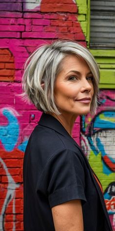 Gray Bob Hairstyles Over 50, Gray Hair Bob, Grey Bob Hairstyles, Short Silver Hair, Edgy Short Hair, Cute Hairstyles For Short Hair