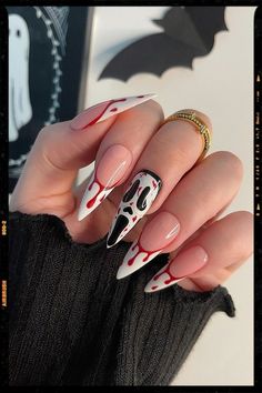 Stiletto Nails - Horror Nails Idea - Halloween Nails Idea Holloween Nails, Her Nails, Acrylic Nails Coffin Short, Fire Nails, Pretty Acrylic Nails