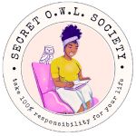 a woman sitting in a pink chair with a cat on her lap and the words, beret o'nil society