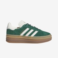 Women's Adidas Originals Gazelle Bold, Brand New In The Box Color: White/Gum/Green Size: 10.5 Adidas Shoes Women Green, Green Gazelle, Adidas Bold, Birthday Dream, Adidas Nizza Platform, Adidas Gazelle Bold, Gazelle Shoes, Adidas Runners, Snake Print Shoes