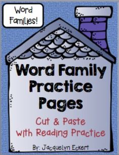 word family practice pages cut and paste with reading practice