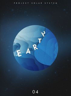 the earth project solar system logo on a dark blue background with text that reads earth