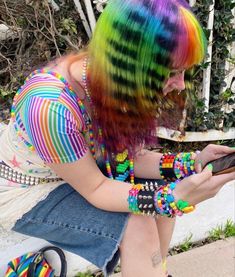 Rainbow Scene, Scene Makeup, Kandi Kid, Scene Outfits, Scene Fashion, Scene Kids, Scene Emo, Scene Hair