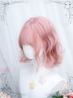 This price is for a wig only, others are not included. SizeFree SizeHair Length30-35 Wigs Cute, Pink Wigs, Pink Wig, Wispy Bangs, Short Wavy, Synthetic Wig, Peach Pink, Pink Shorts, Synthetic Wigs