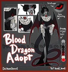 an image of a cartoon character with blood on her face and the words blood dragon adopt