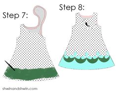 the step by step instructions for how to sew a dress