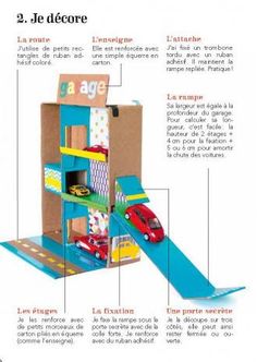 the instructions for making a toy car garage