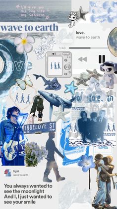 a collage of images with words and pictures on them, including an image of two people standing next to each other