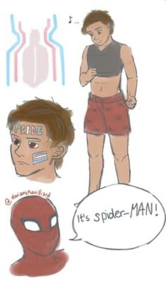 an image of a man with spider - man on his face and another drawing of him