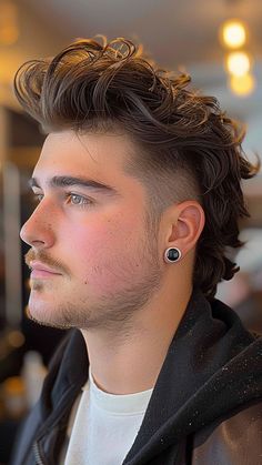 Long Locks, Bold Statements: 22 Hairstyles For Men That Speak Volumes Long Hair Shaved Sides Men, Long Hair Fade, Long Hair Shaved Sides, Disconnected Haircut, Faded Haircut, Mullet Haircuts, Long Hairstyles For Men, Long Curly Hair Men, Long Curly Haircuts