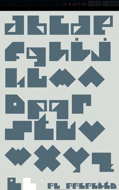 an image of some type of font that looks like it is made out of squares and rectangles