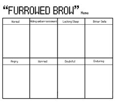 an image of a game board with the words'furrowed brow'on it