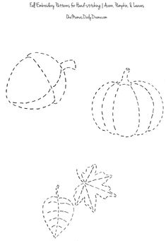 an image of pumpkins and leaves coloring pages for children to learn how to draw