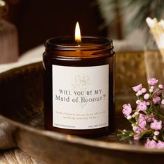 Hello! Welcome to Kindred Fires! 🕯️ Thousands of people love our candles. We have 250,000 happy customers and 18,000 amazing reviews. Why do people love our candles? 🌱 Good Stuff Inside: We use soy wax and premium fragrance to make our candles smell great. 🎁 Pretty Boxes: Our candles come in beautiful packaging that can be recycled. 🚀 Fast Shipping: We send out your candle the day after you order it. And if you live in the UK, shipping is free! 🌟 People Love Us: We have 18,000 great reviews! 🔥 Extra Gift: We give free matches with every candle.  Maid of Honour Proposal Idea Personalised Candle A stylish, apothecary style jar candle is lovely for a Will You Be My Maid of Honour Gift. The gentle cream label reads 'Will You Be My Maid of Honour' in a rustic charcoal font. The type is la Bridesmaid Proposal Candle, Maid Of Honour Proposal, Apothecary Candle, Bridesmaid Candle, Will You Be My Bridesmaid Gifts, Apothecary Style, Apothecary Candles, Essential Oils Bath, Citrus Oil