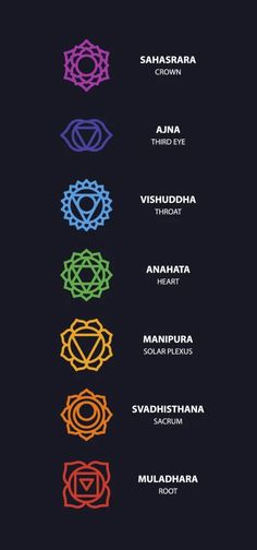 the seven chakras in different colors