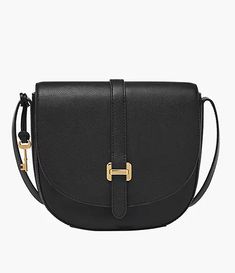 How To Look Expensive, Saddle Bag Purse, Fossil Crossbody Bags, Kate Spade Outlet, Designer Crossbody, Black Shoulder Bag, Satchel Purse, Black Crossbody, Black Hardware