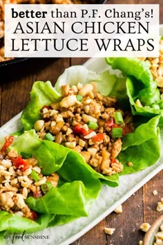 lettuce wraps filled with chicken and vegetables