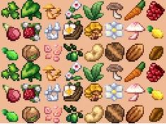 Ghosties wildfood retexture at Stardew Valley Nexus - Mods and community Stardew Valley Items, Stardew Valley Food, Cool Pixel Art, Black Tree, Games Images, Wild Food