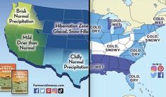 two maps showing the location of different snow - filled areas in the united states and around the world