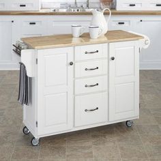 095385745431xl_2097997346.jpg White Scandinavian Kitchen, Ikea Kitchen Installation, Country Kitchen Island, Kitchen Island Makeover, Portable Kitchen Island, Blue Kitchen Island, Butcher Block Island Kitchen, Rolling Kitchen Cart, Island Cart