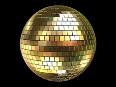 golden disco ball on black background royalty illustration