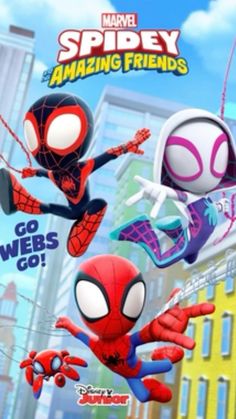 the amazing spider - man and his amazing friends are featured in this poster from disney's animated movie