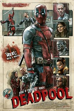 deadpool movie poster featuring deadpool characters