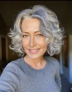 Short Permed Hair, Grey Curly Hair, Beautiful Gray Hair, Short Hairdos, Frizz Free Hair, Frizz Free, Light Hair, Grey Hair