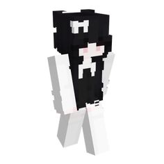 a black and white minecraft character holding a piece of paper