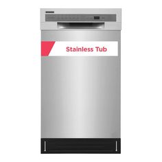 a stainless steel dishwasher with the word stainless tub on it's side