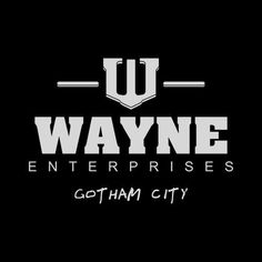 wayne enterprises gotham city logo on a black background