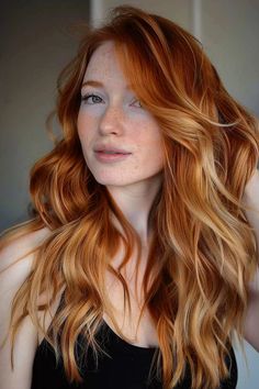 Ginger Hair with Blonde Highlights Ginger Hair With Blonde, Ginger Hair With Blonde Highlights, Blonde Highlights Long Hair, Bronze Hair Color, Auburn Hair With Highlights, Deep Auburn Hair, Deep Red Hair Color, Dark Ginger Hair, Burgundy Red Hair