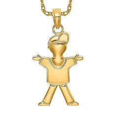 Introducing our 14k yellow gold full body boy necklace, perfect for baby children! This charming piece is a must-have for family and friends jewelry collections. Our themed charms for children make for unique baby gifts and are perfect for baby showers. This children's gold necklace is a timeless piece that will be cherished for years to come. The gold pendant for kids is a beautiful addition to any outfit and is sure to make your little one feel special. Shop our collection of yellow gold jewelry for kids today and find the perfect piece for your little one! Boy Necklace, Necklace For Kids, Boys Necklace, Friends Jewelry, Jewelry For Kids, Friend Jewelry, Unique Baby Gifts, Yellow Gold Jewelry, Childrens Jewelry