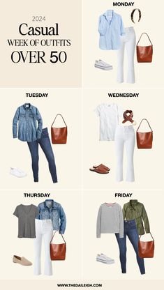 Casual Outfits for Women Over 50 Wardrobe Basics For Women, Mom Wardrobe Essentials, Outfits For Women Over 50, Classic Outfits For Women, Casual Outfits For Women, 50th Clothes, Looks Jeans