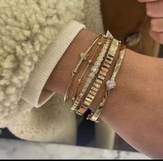 Gold Bracelets Stacked, Wrist Jewelry, Luxe Jewelry, Gold Bracelets, Jewelry Essentials