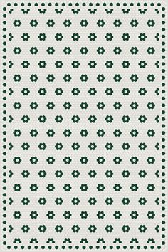 a white background with green circles and dots in the shape of an abstract flower pattern