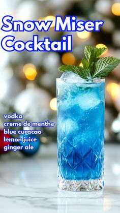 The Snow Miser Cocktail is a vibrant, frosty blue drink perfect for winter and holiday celebrations. Combining vodka, blue Curaçao, coconut cream, and lime juice, this cocktail offers a smooth, refreshing flavor with a tropical twist. Topped with shredded coconut or a candy cane garnish, it’s a festive, eye-catching drink. Winter Vodka Cocktails, Ginger Ale Drinks, Vodka Blue, Snow Miser, Beer Shop, Cocktail Serving, Best Cocktail Recipes, Frozen Cocktails, Winter Cocktails