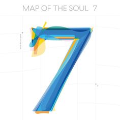 the cover art for map of the soul 7, which features an abstract blue and yellow design