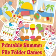 printable summer file folder games