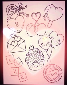 an image of valentine's day doodles