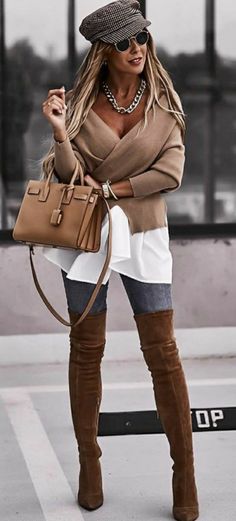 Fall Outfit Ideas For Women, Outfit Ideas For Women, Beige Outfit, Statement Accessories, Fall Outfit Ideas, Fashion Tips For Women, Fall Fashion Outfits, Mode Fashion, Fall Outfits Women