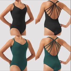 the back of a woman's bodysuit with an open back and cross straps