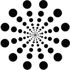 an abstract black and white design with circles in the center, forming a spiral pattern