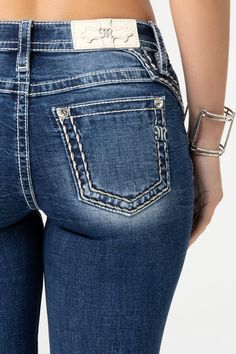 Looking for a blue bootcut denim? Shop our stylish Ella Jane Bootcut Jeans at MissMe.com! Ella Jane, Bootcut Jeans For Women, Me Logo, Gold Thread, Boot Cut Denim, Jeans For Women, Denim Details, Leather Cross, Denim Shop