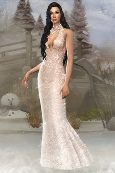 Step into elegance with this stunning Sims 4 dress CC! You’ll find it at number 1p on this free Sims 4 CC list. This gown features intricate lace detailing, a daring plunging neckline, and shimmering accents that make it perfect for winter weddings or glamorous evening events. It’s a true showstopper that adds luxury to your Sims’ wardrobe. I added it to my game, and it’s been a jaw-dropper for every occasion. Don’t miss the latest Sims 4 CC clothes and more on this list!