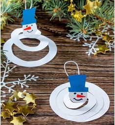 paper snowman ornament craft for kids to make