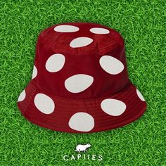 The Toadstool Bucket Hat is no ordinary hat. Made of 100% cotton, it guarantees a cool and stylish look. While it may not give you super strength or allow you to defeat some Goombas, it will certainly make you look awesome. Get ready to make a statement with this quirky and fun accessory. Limited Quantities. Super Strength, Bucket Hats, Look Cool, Hat Fashion, Gift Registry, Caps Hats, Bucket Hat, Accessories Hats, Stuffed Mushrooms