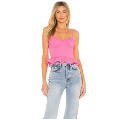 Superdown Cadence Ruffle Cami Top Color: Hot Pink Nwt Ruffle Cami Top, Revolve Clothing, Fashion Help, Women's Summer Fashion, Cami Top, Cami Tops, Cropped Tank Top, Latest Styles, Ruffle Hem