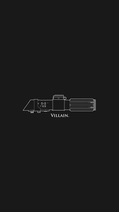 a black and white photo with the word villain on it