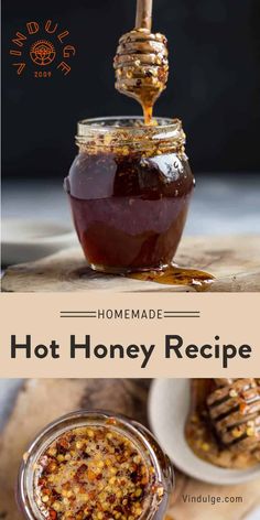 homemade hot honey recipe in a glass jar